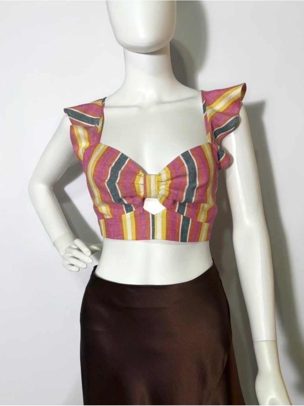 BCBG Generation multicoloured striped crop top | Size 4 - Picture 5 of 9